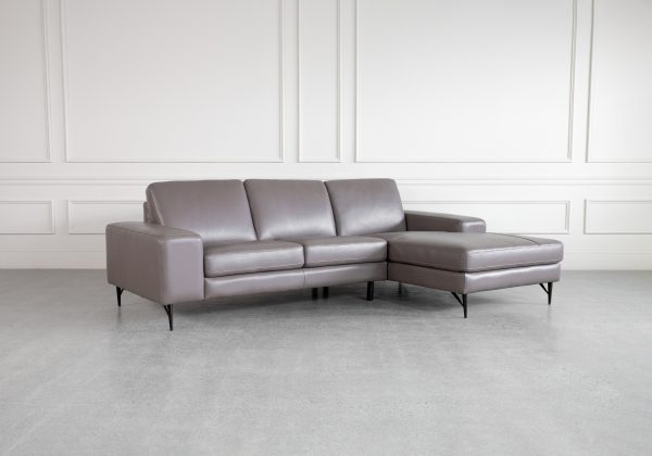 Sergio Brown L83 Leather SR Sectional Sofa - Angle