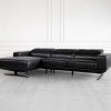 Viola Black Leather SL Sectional - Angle
