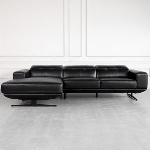 Viola Black Leather SL Sectional - Front