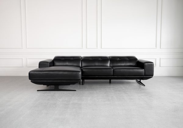 Viola Black Leather SL Sectional - Front
