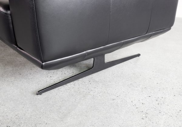 Viola Black Leather SL Sectional - Legs