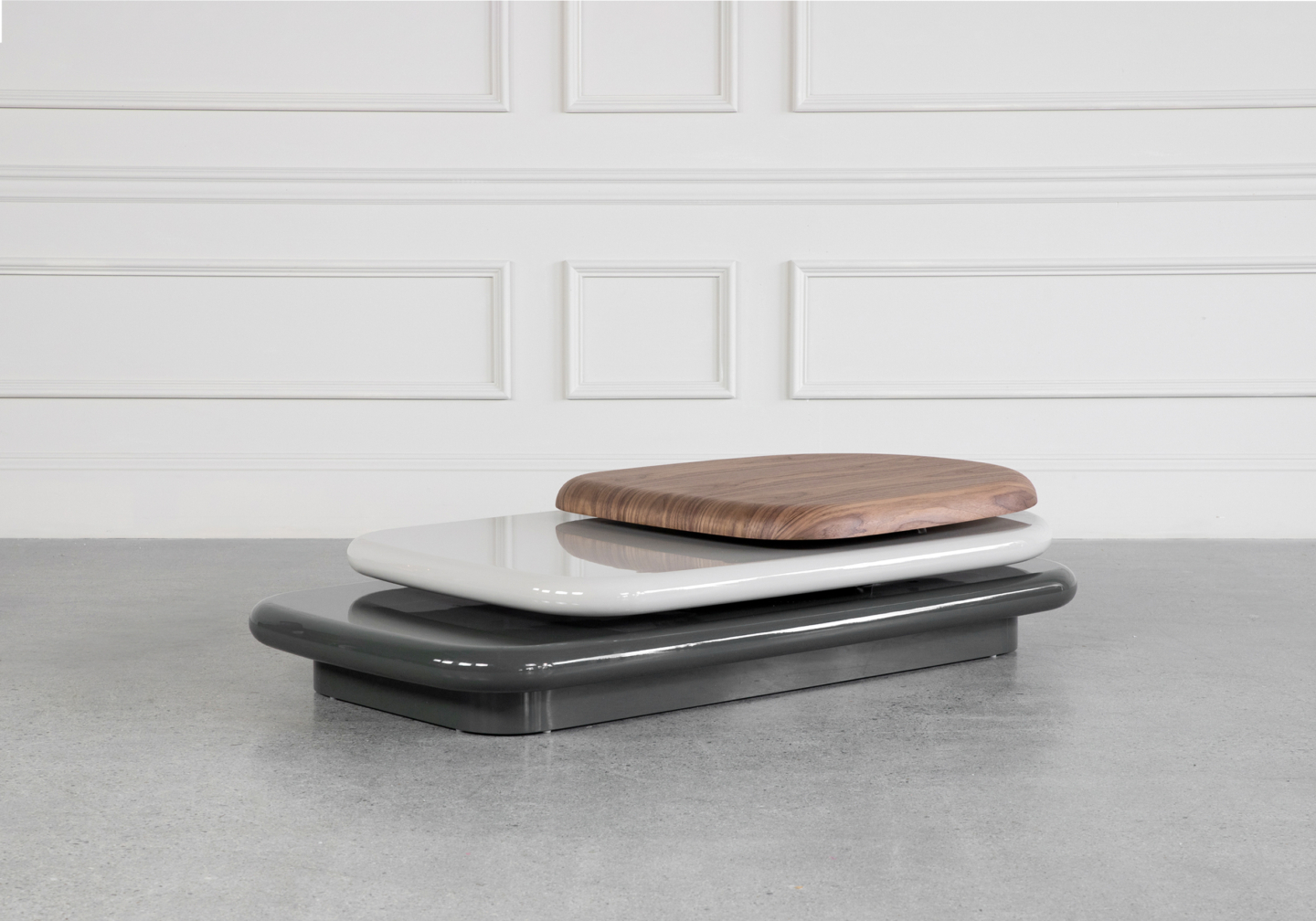 Edgar Walnut Grey Olive Coffee Table Angle