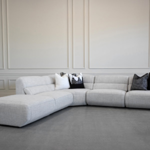 Barcelona Sectional Angle A303 Light Grey - Styled Photo Barcelona Sectional Angle A303 Light Grey - Styled Photo