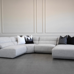 Barcelona Sectional Angle Chaise A303 Light Grey - Styled Photo Barcelona Sectional Angle Chaise A303 Light Grey - Styled Photo