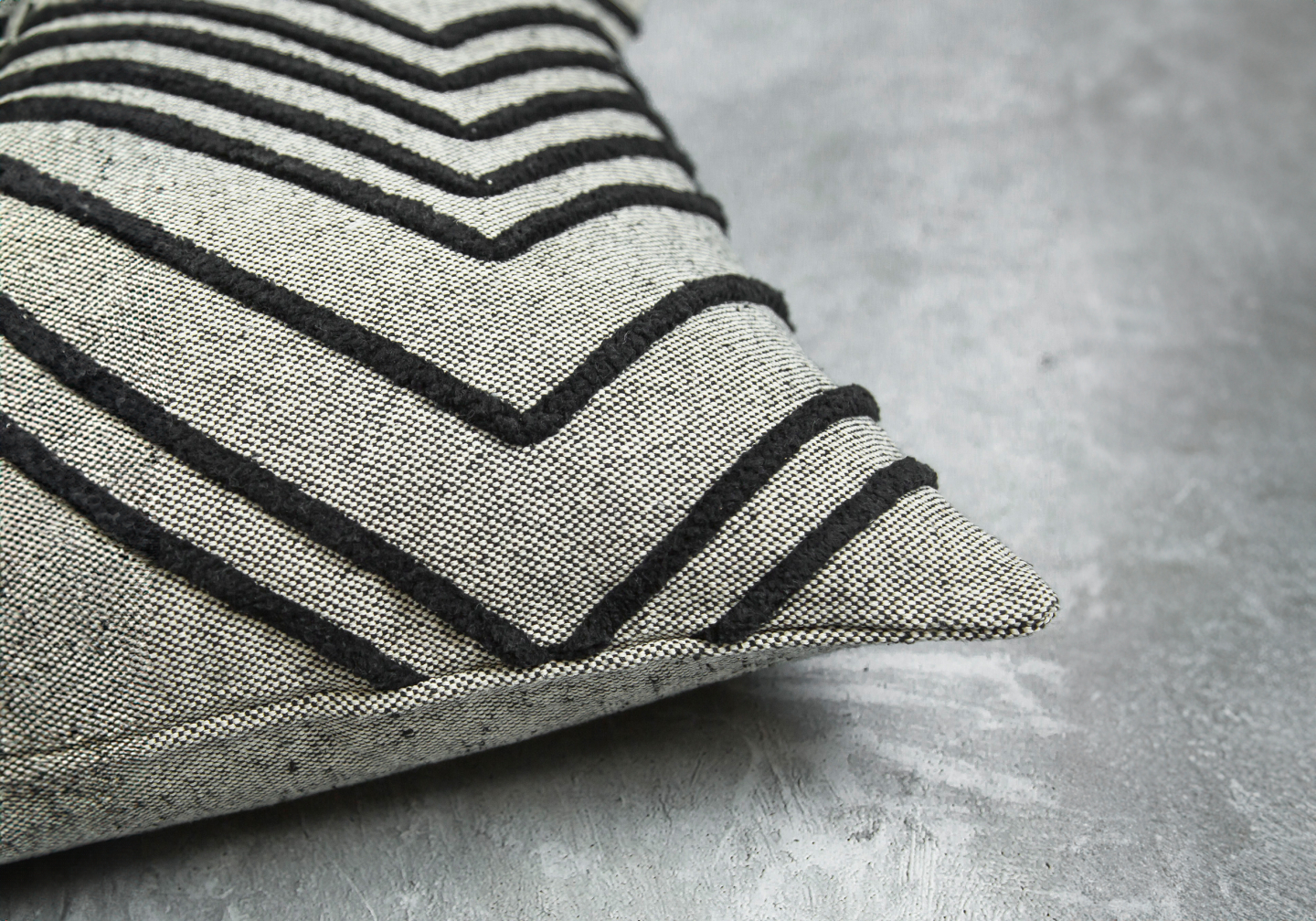 Chevron Grey Pillow Close Up