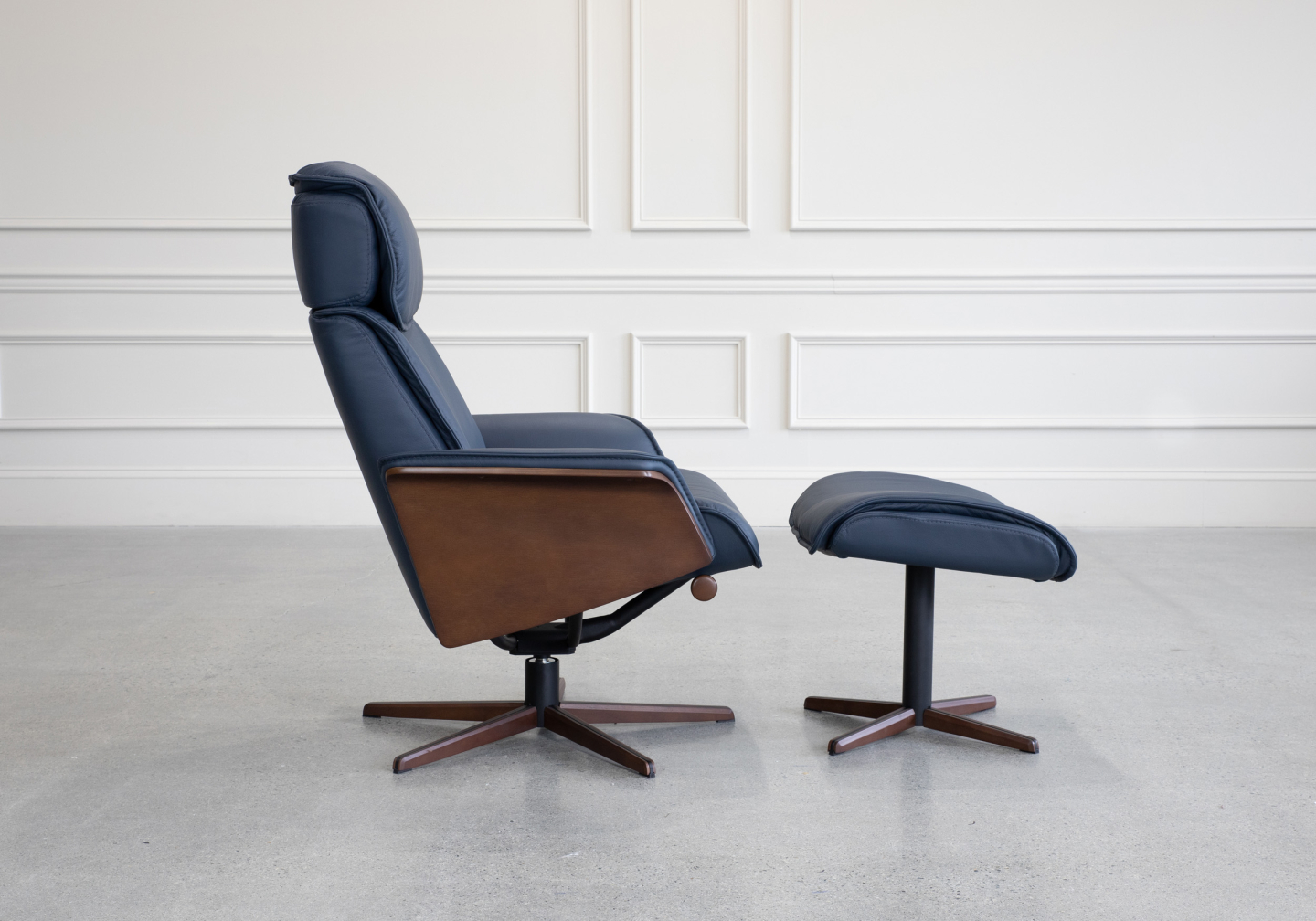Milan Recliner Midnight Blue Side 1