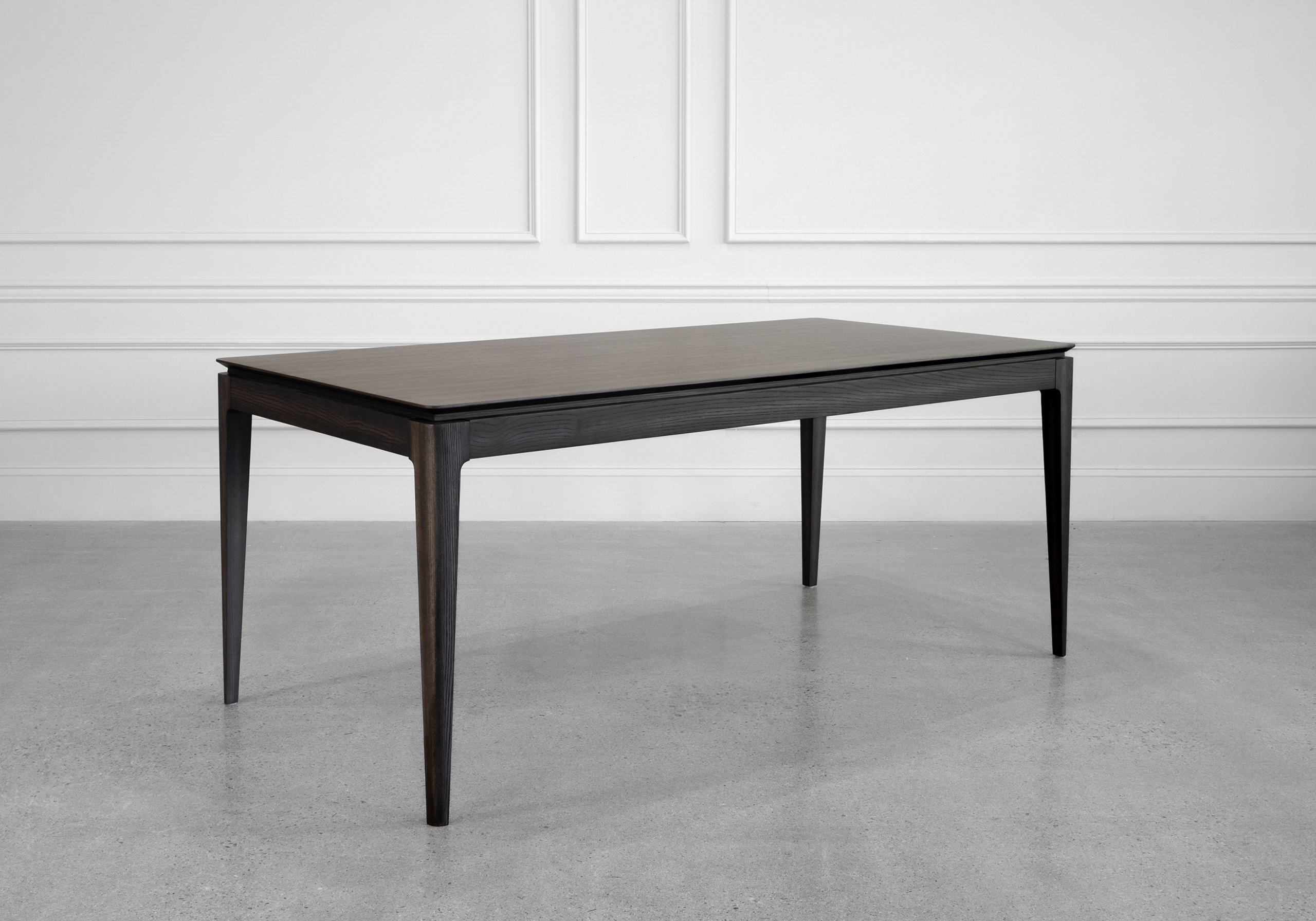 Alexander Smoked Oak Dining Table - Angle
