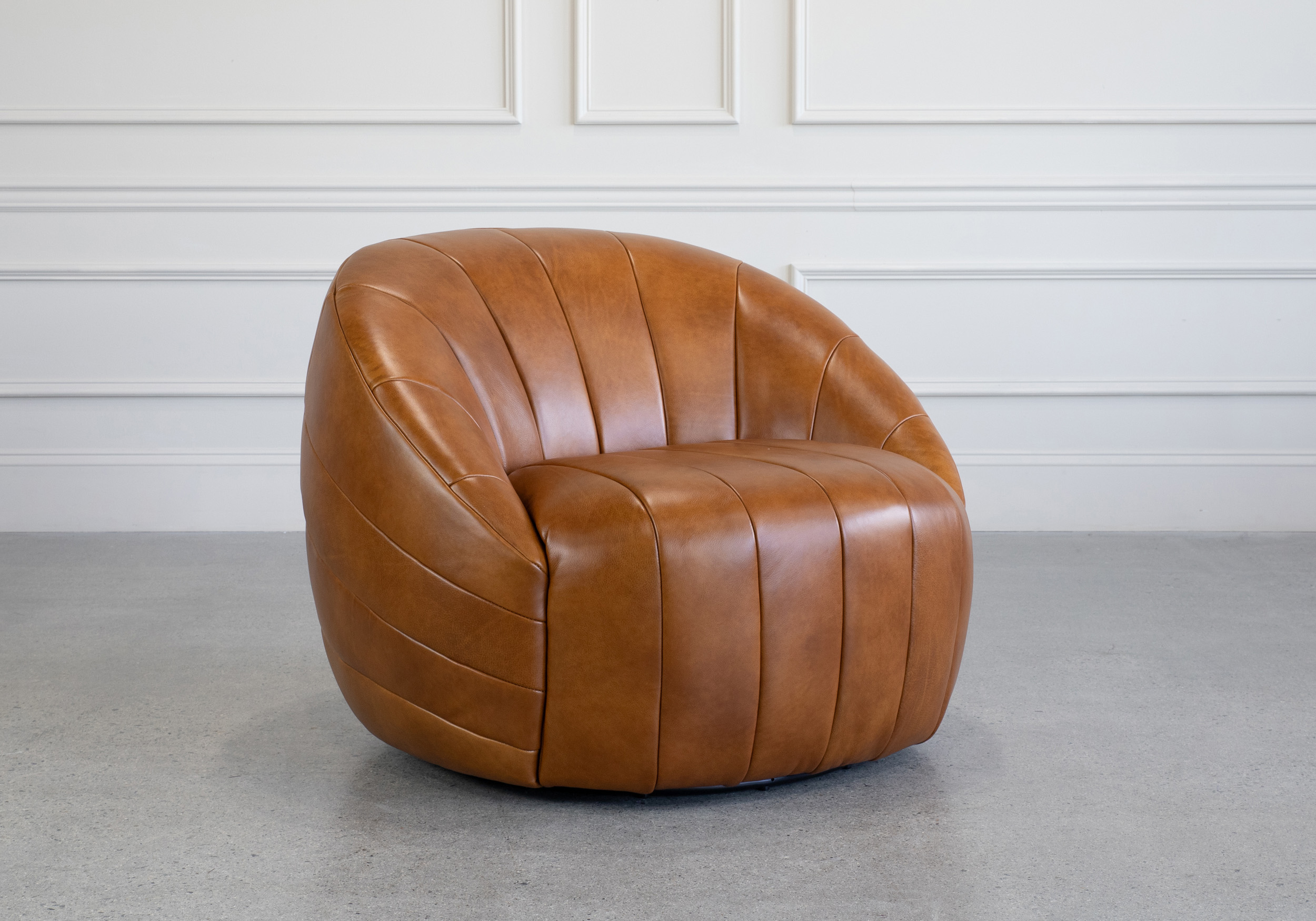 Alison Swivel Chair Tan Angle