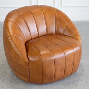Alison Swivel Chair Tan Top Angle Alison Swivel Chair Tan Top Angle