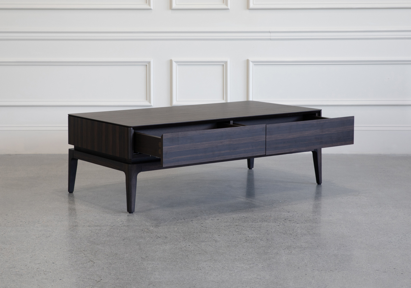 Lance Coffee Table Smoked Oak Angle Open