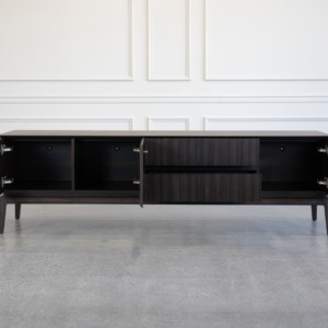 Lance TV Stand Wenge Doors Open Lance TV Stand Wenge Doors Open
