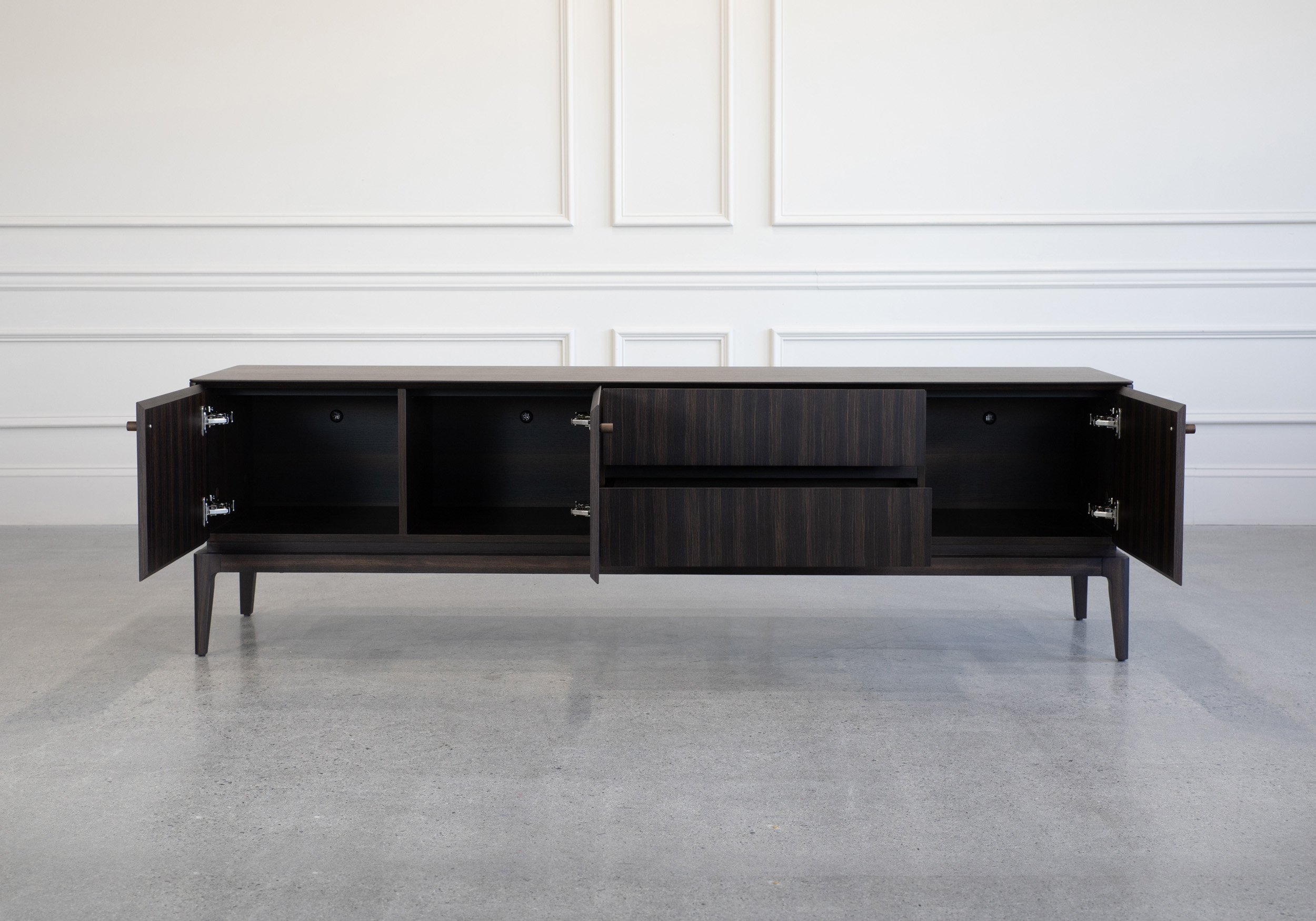 Lance TV Stand Wenge Doors Open Lance TV Stand Wenge Doors Open