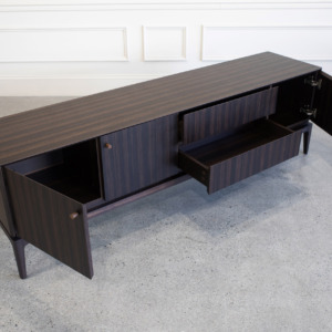 Lance TV Stand Wenge Top Angle Open Lance TV Stand Wenge Top Angle Open