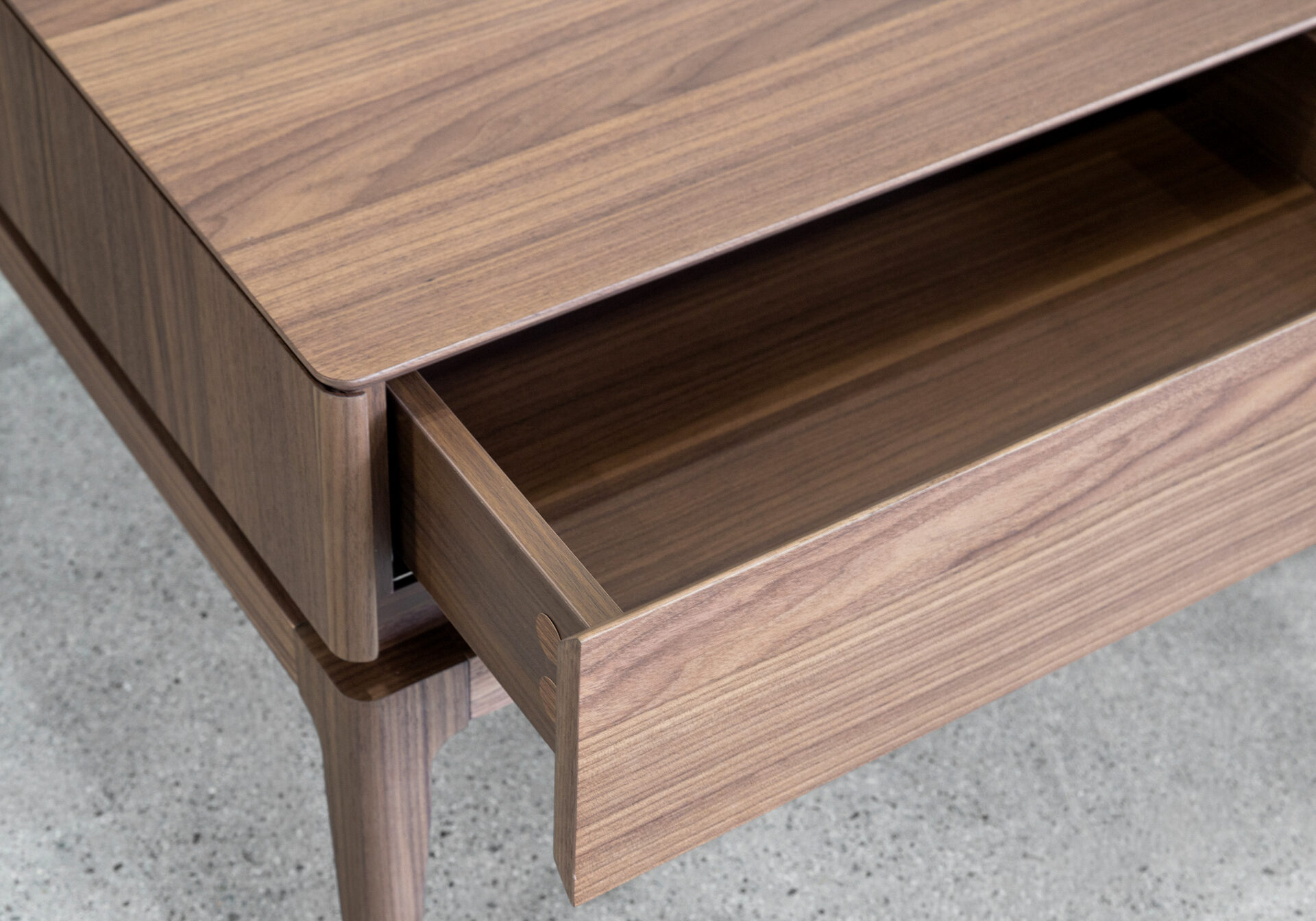 Lance Walnut Coffee Table - Drawer