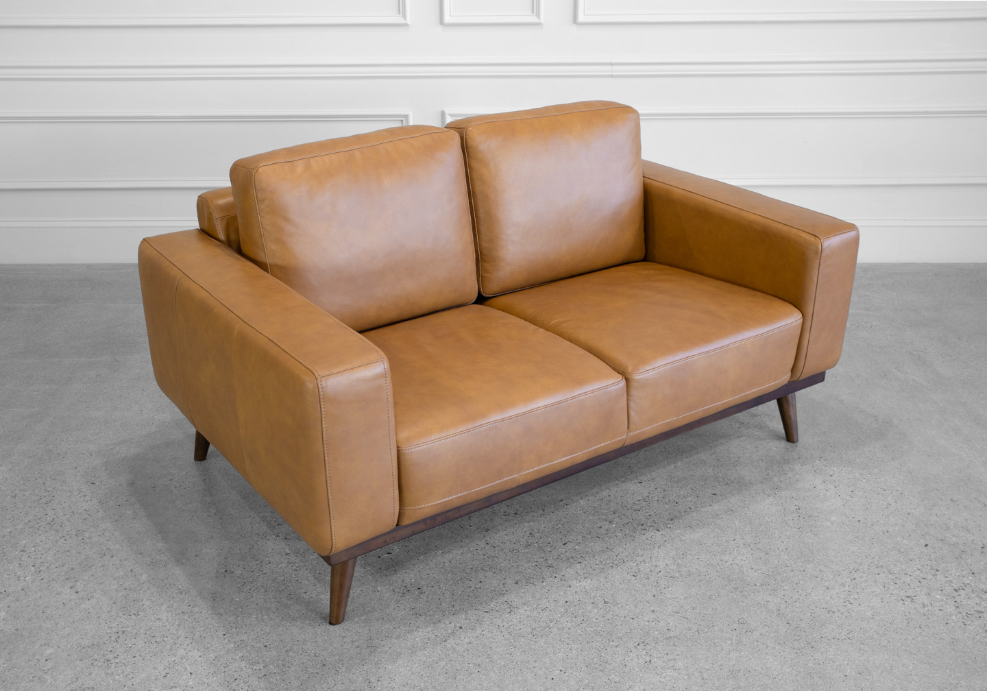 Renio Vintage Tan Leather Loveseat