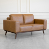 Renio Vintage Tan Leather Loveseat - Angle