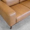 Renio Vintage Tan Leather Loveseat - Close Up