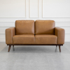 Renio Vintage Tan Leather Loveseat - Front