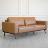 Renio Vintage Tan Leather Sofa - Angle