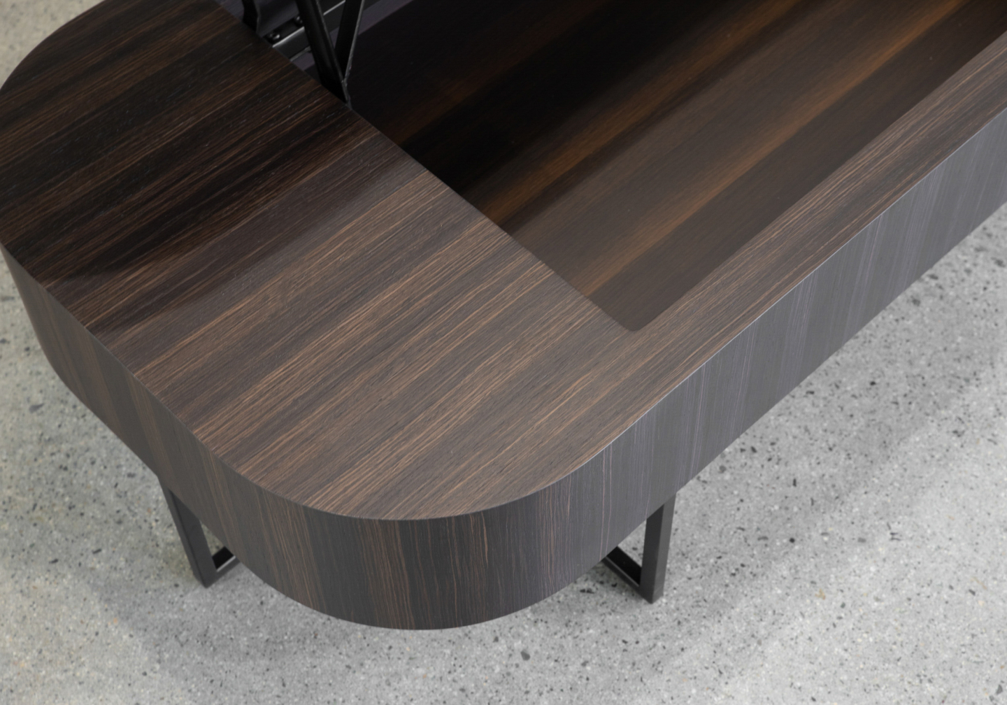 Spokane Smoked Oak Coffee Table - Close Up