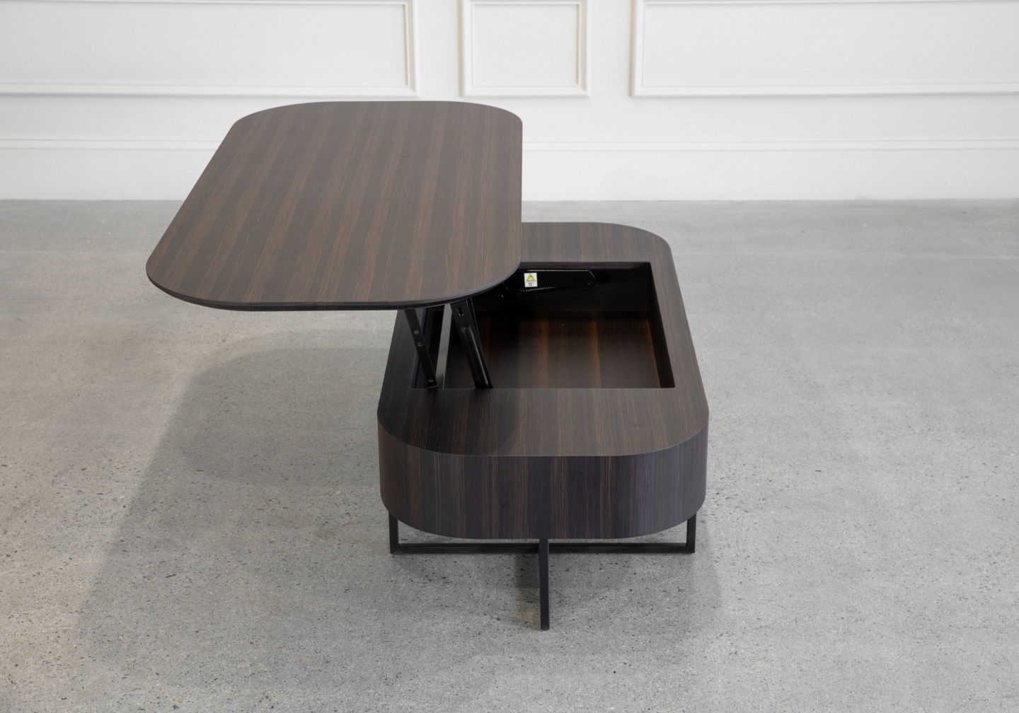 Spokane Smoked Oak Coffee Table - Lift Mechanism