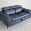 Stockholm Power Midnight Leather Loveseat