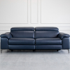 Stockholm Power Midnight Leather Sofa - Front