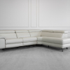 Stockholm RF L. Grey M1205 Leather Sectional - Angle