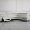 Stockholm RF L. Grey M1205 Leather Sectional - Angle Recline