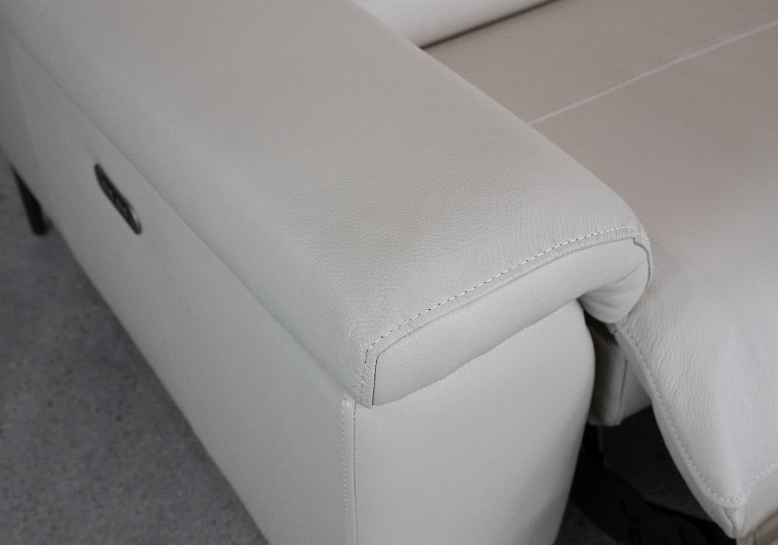 Stockholm RF L. Grey M1205 Leather Sectional - Close Up Stockholm RF L. Grey M1205 Leather Sectional - Close Up