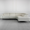 Stockholm RF L. Grey M1205 Leather Sectional - Front