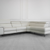 Stockholm RF L. Grey M1205 Leather Sectional - Headrest