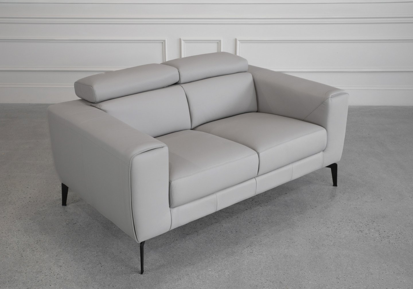 Celine L.Grey (L20) Leather Loveseat
