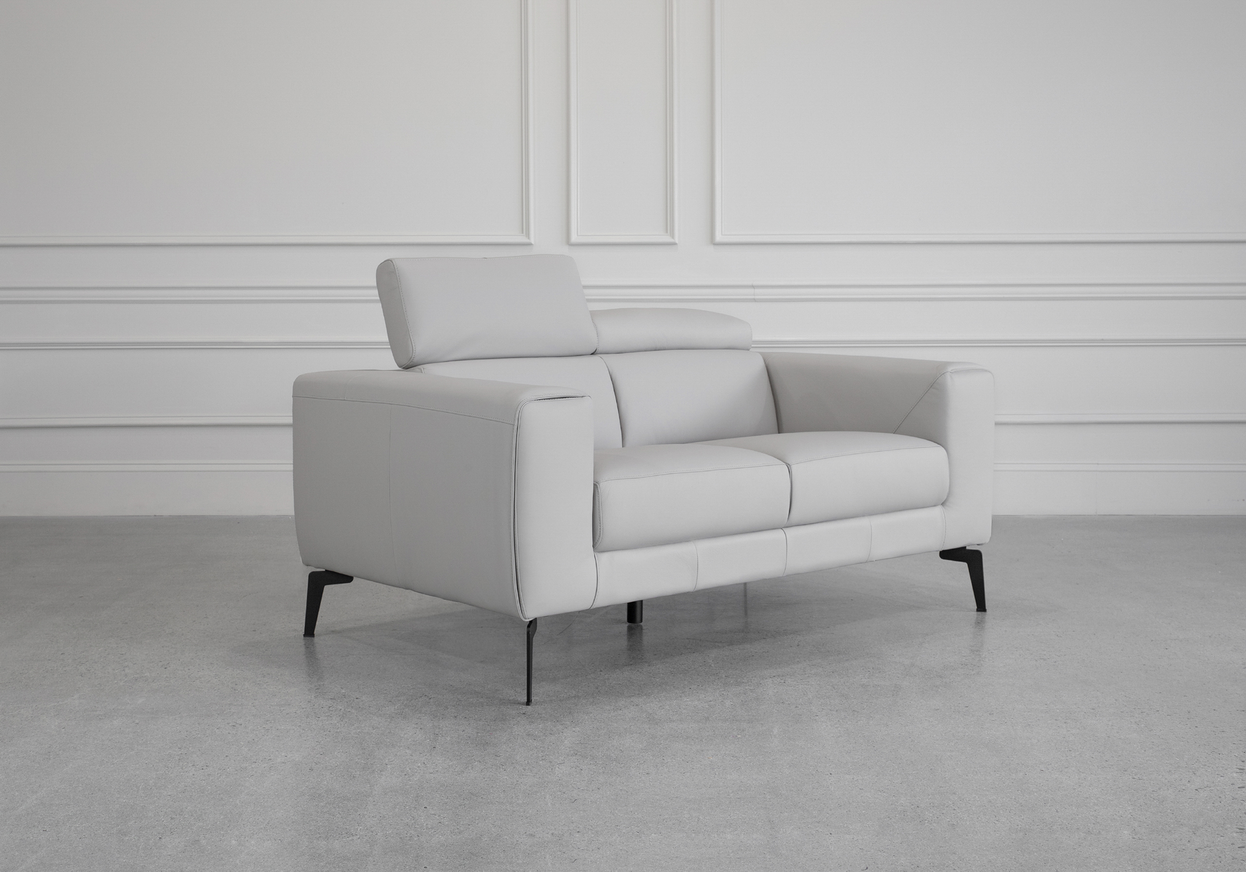 Celine L.Grey (L20) Leather Loveseat Angle Celine L.Grey (L20) Leather Loveseat Angle