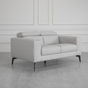 Celine L.Grey (L20) Leather Loveseat Angle 2 Celine L.Grey (L20) Leather Loveseat Angle 2