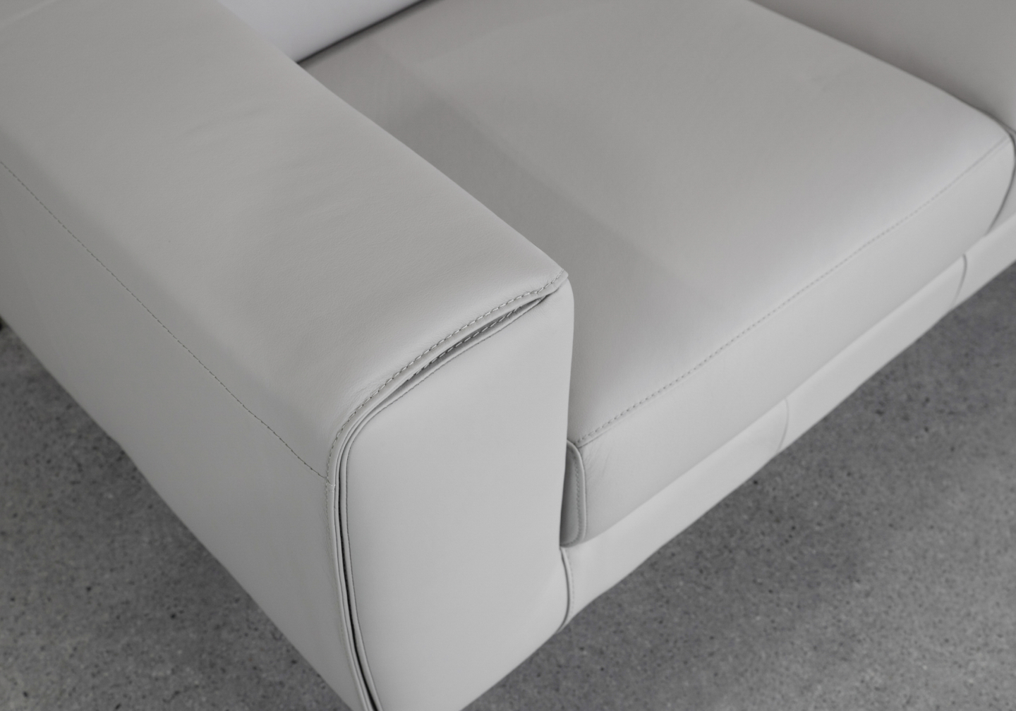 Celine L.Grey (L20) Leather Loveseat Close Up