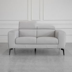 Celine L.Grey (L20) Leather Loveseat Front 2 Celine L.Grey (L20) Leather Loveseat Front 2