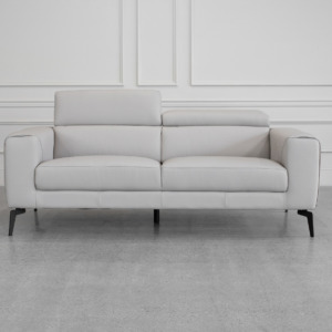 Celine L.Grey (L20) Leather Sofa Front 2