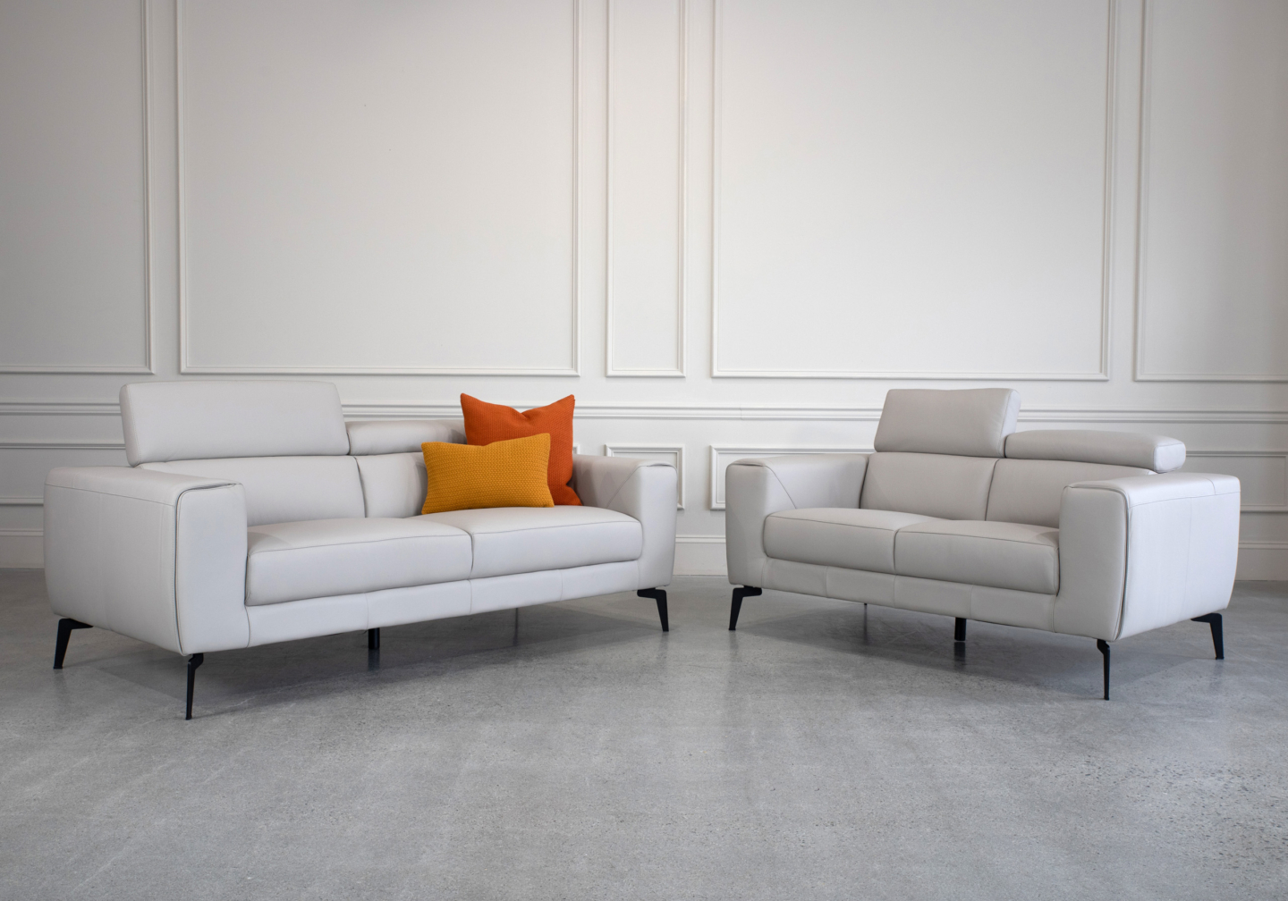 Celine Sofa Loveseat L.Grey Style
