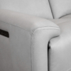 Derby Power Leather Loveseat in Light Grey - Close Up