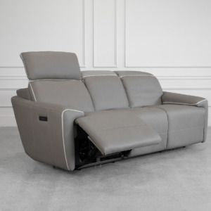 Derby Power Sofa in Oslo Pebble - Angle - 3 Derby Power Sofa in Oslo Pebble - Angle - 3