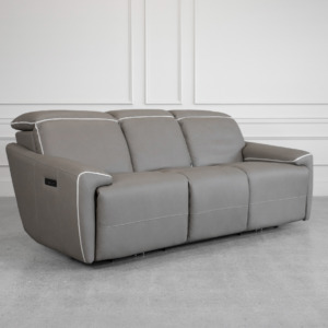 Derby Power Sofa in Oslo Pebble - Angle Derby Power Sofa in Oslo Pebble - Angle