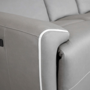 Derby Power Sofa in Oslo Pebble - Close Up Derby Power Sofa in Oslo Pebble - Close Up