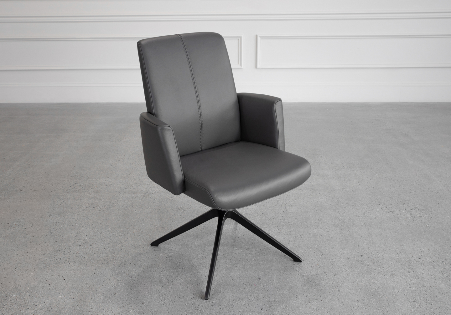 Petra Leather Armchair in Graphite