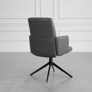 Petra Leather Armchair in Graphite - Back Petra Leather Armchair in Graphite - Back