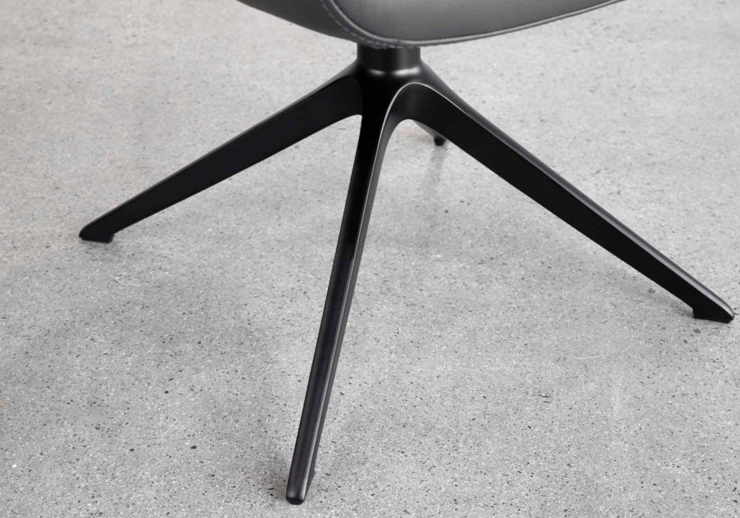 Petra Leather Armchair in Graphite - Legs