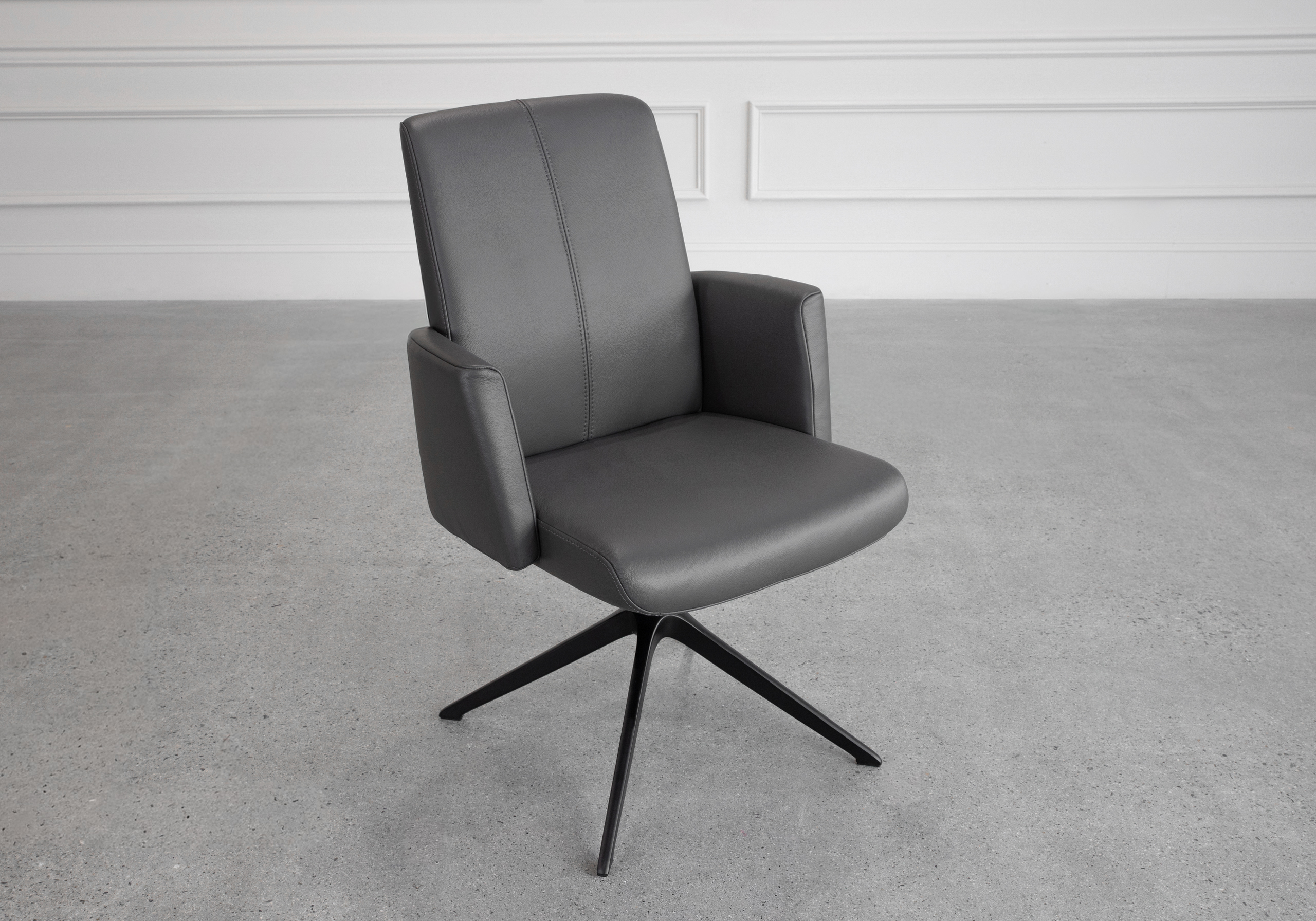 Petra Leather Armchair in Graphite Petra Leather Armchair in Graphite