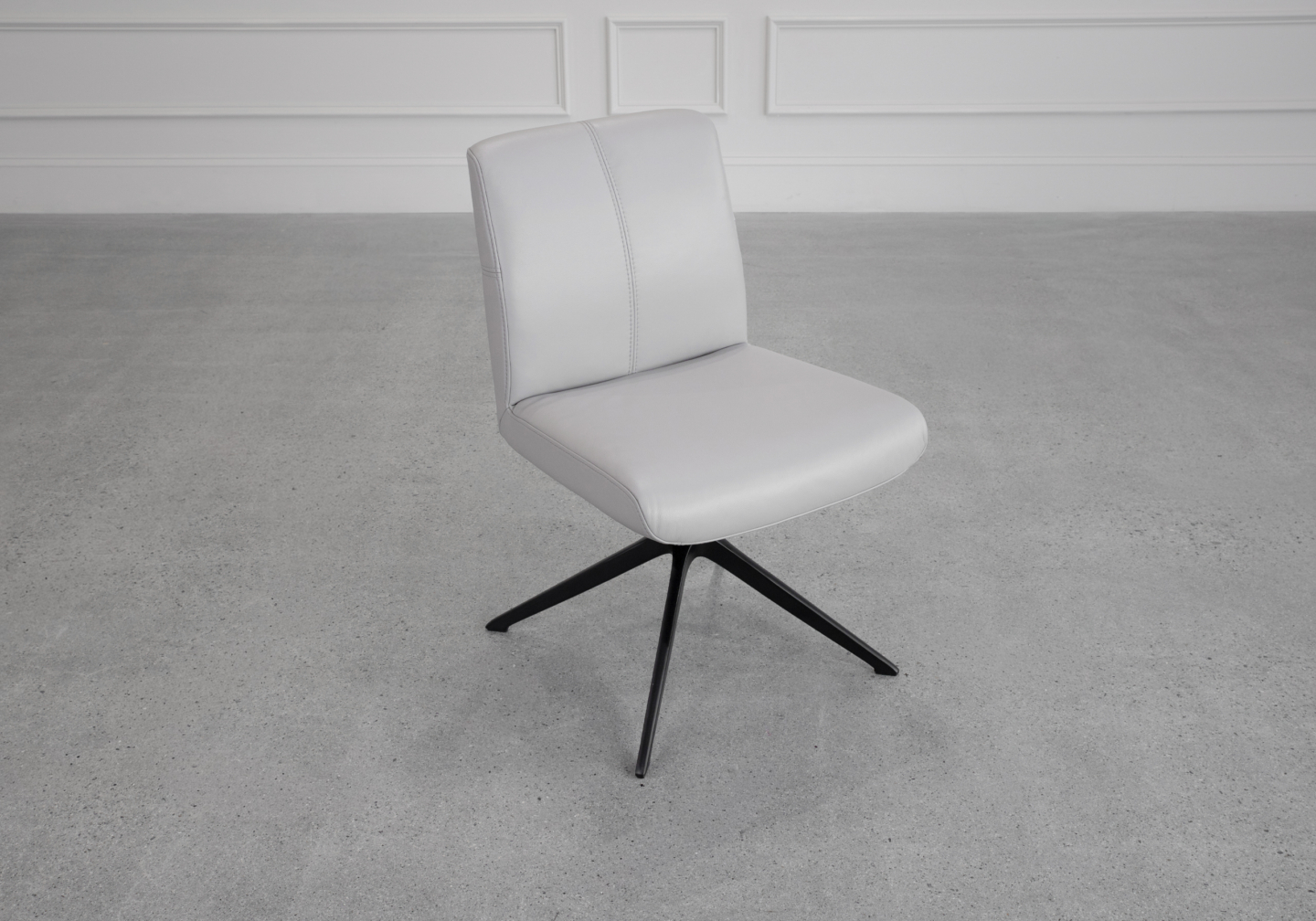 Petra Leather Dining Chair in Frost