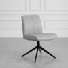 Petra Leather Dining Chair in Frost - Angle