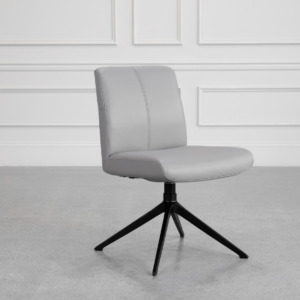 Petra Leather Dining Chair in Frost - Angle Petra Leather Dining Chair in Frost - Angle